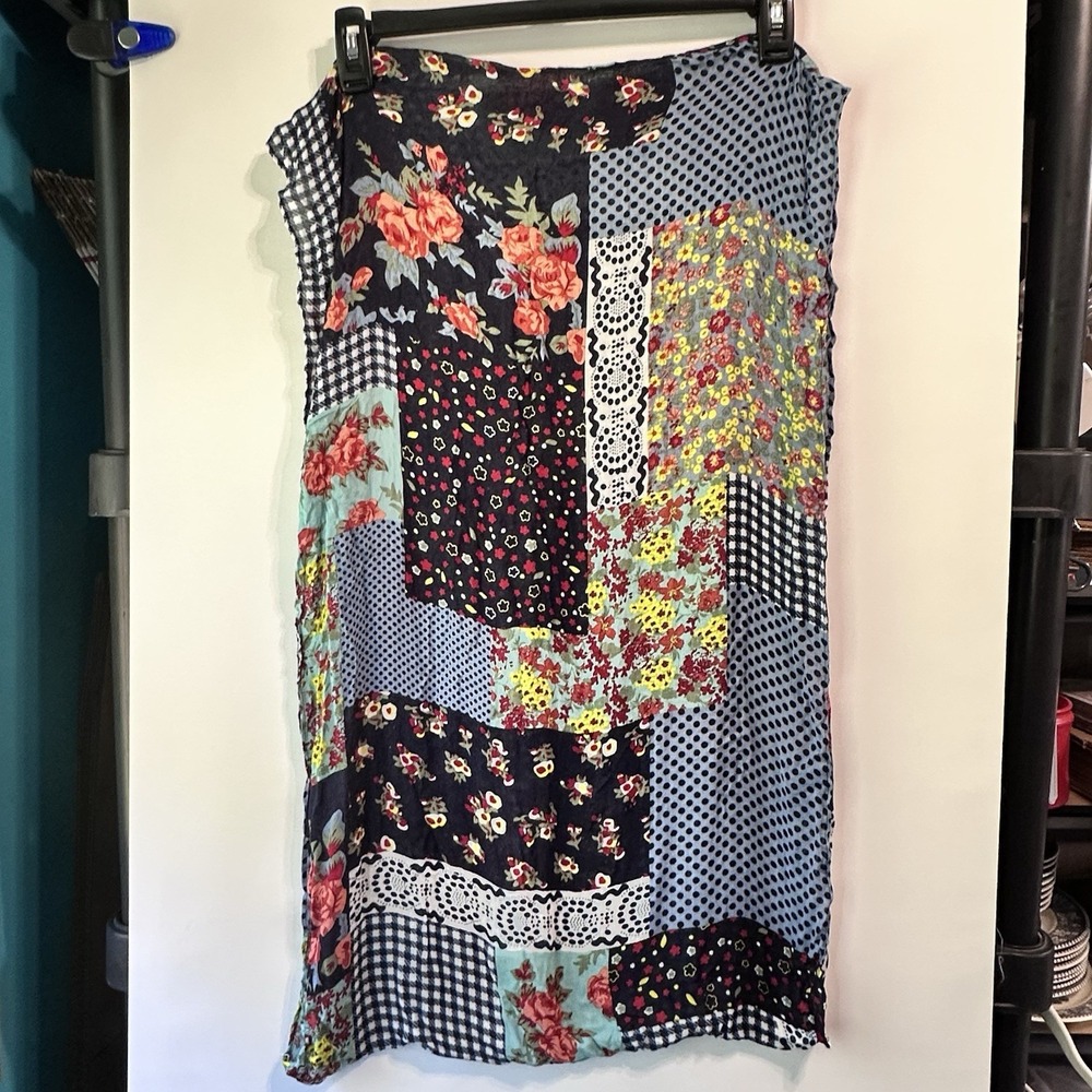 Unbranded Infinity Scarf Patchwork Floral Polka Dot Gingham Boho Cottagecore